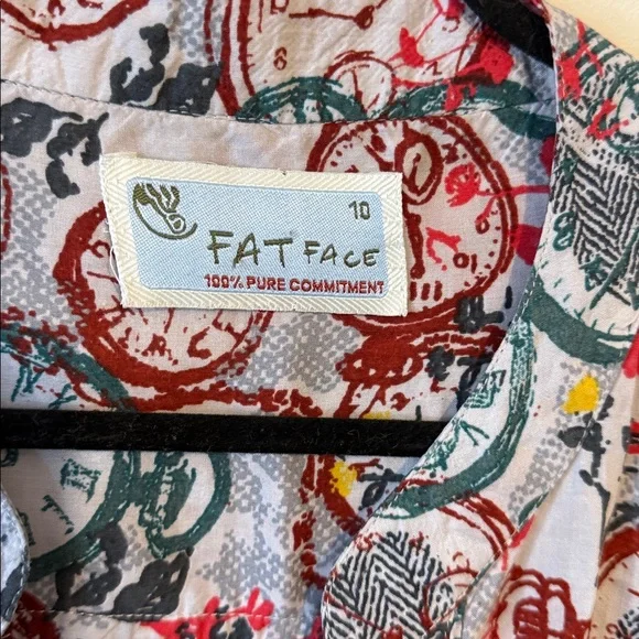Fat Face Printed Tunic Dress – Size 10 – Cotton/Silk Blend - Picture 2 of 5